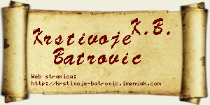 Krstivoje Batrović vizit kartica